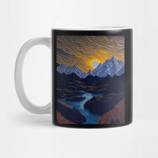 Magical scenic Denali National Park Filigree Paper Quilling Landscape Mug